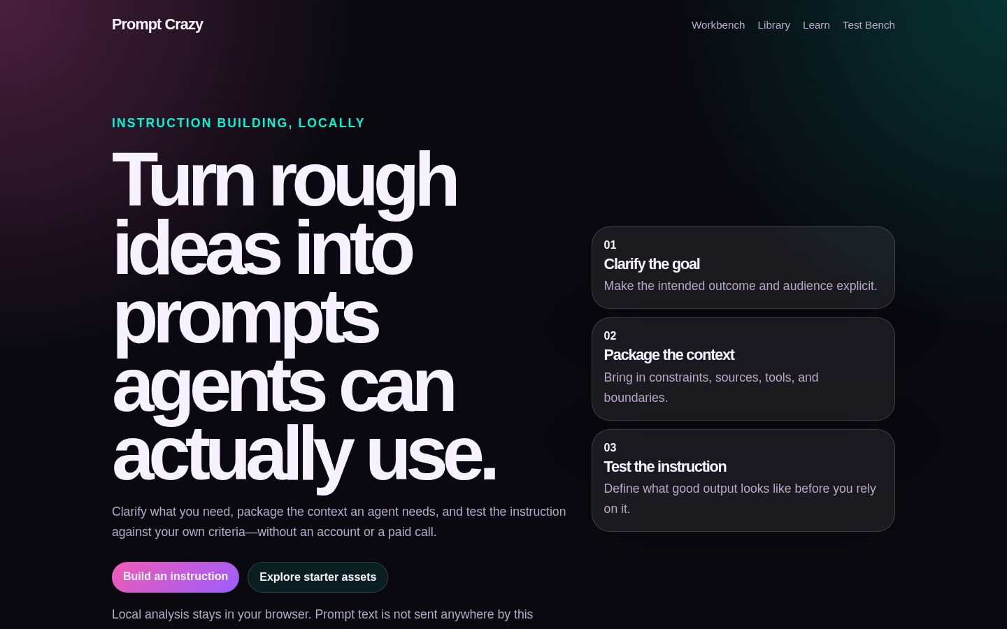 Prompt Crazy — live site